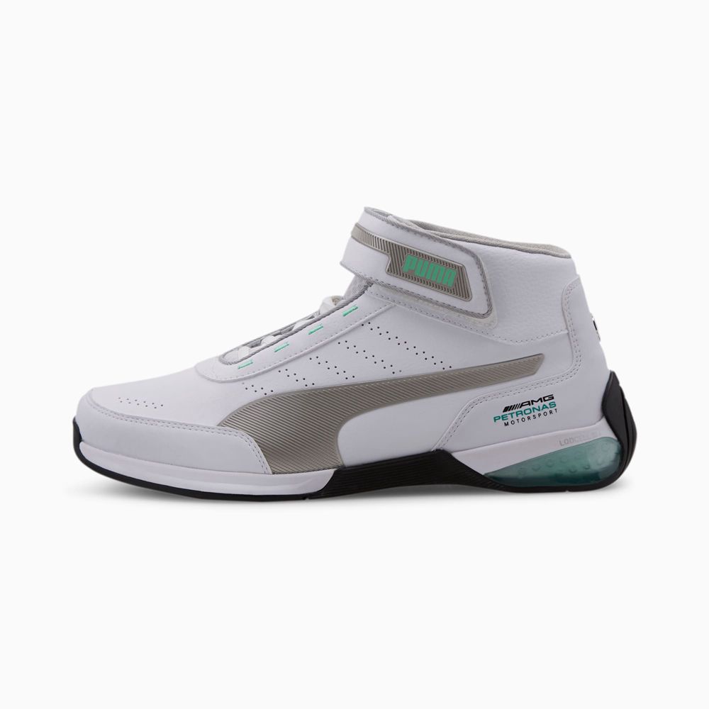 Puma Mercedes-AMG Petronas Kart Cat Mid Cut LQDCELL Férfi Motorsport Cipő - Fehér/Titán ( Hungary -